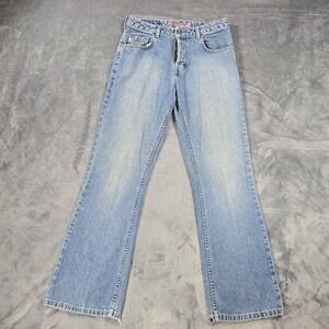 VTG Silver Jeans Mens 29x30 Blue Distressed Button Fly 5 Pocket Bootcut